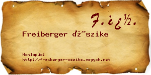 Freiberger Őszike névjegykártya